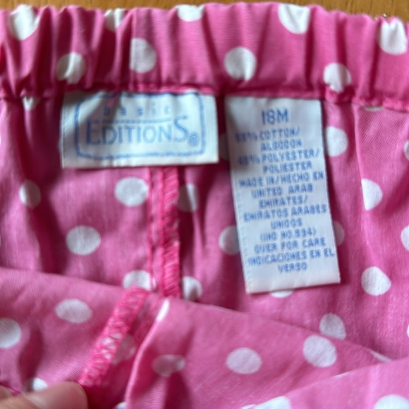 Basic Editions Pink & White polkadot crop pants - 18mo size - Picture 3 of 3